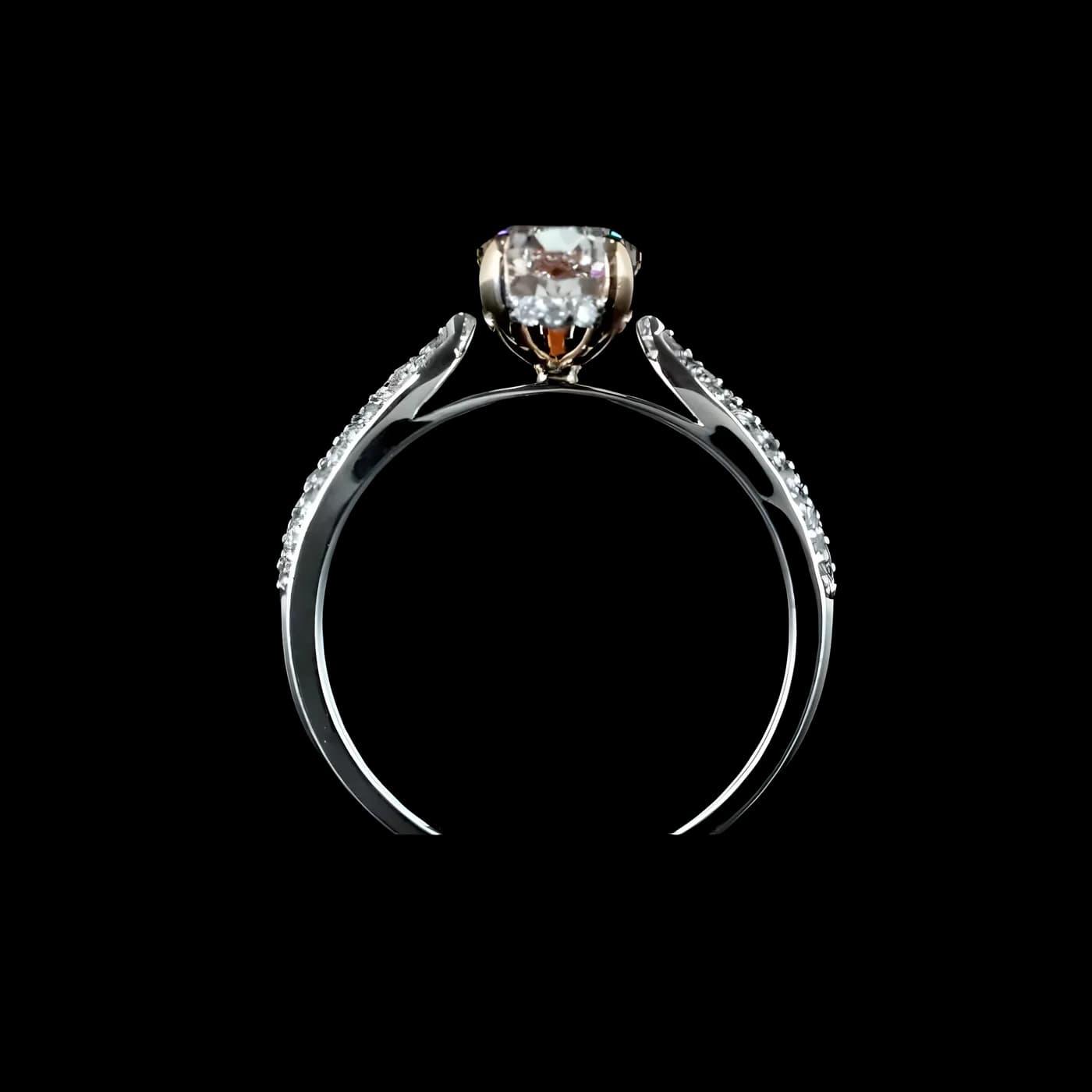 Bague solitaire diamant rose (LC1-13A)