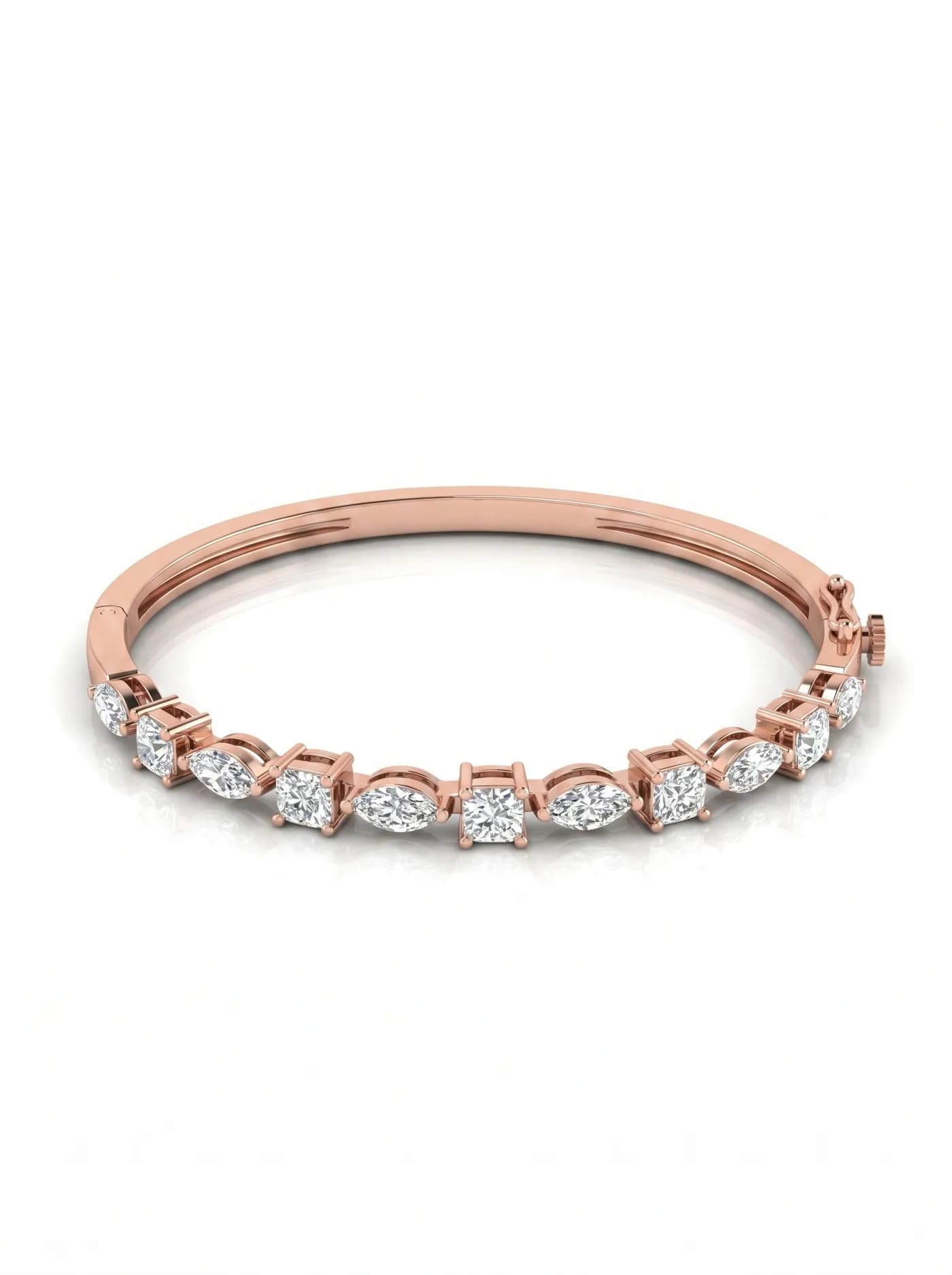 Bracelet en or rose avec diamant