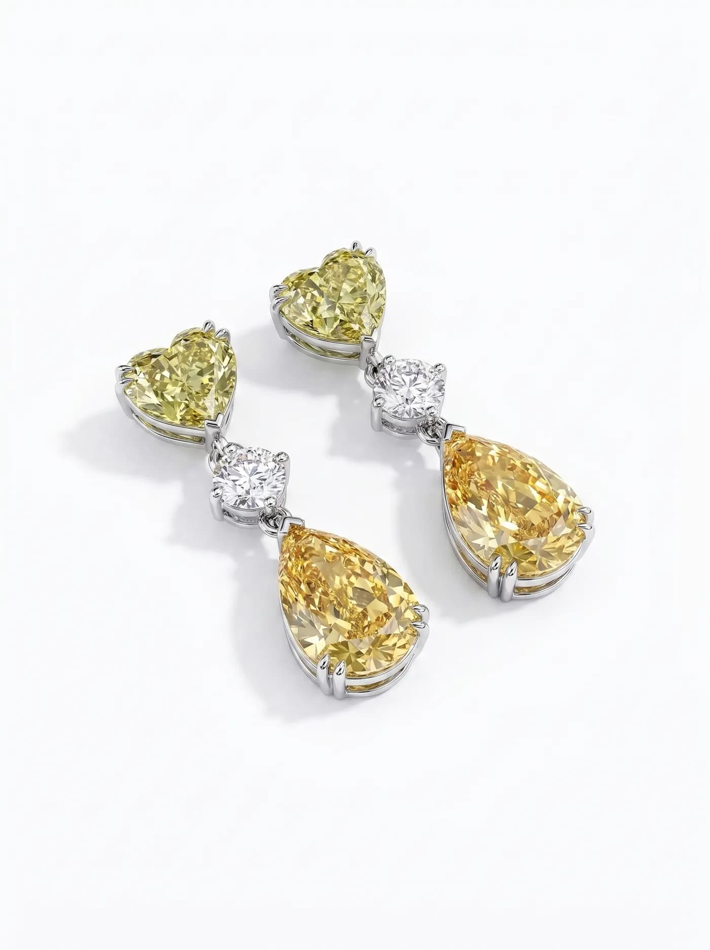 Boucles d'oreilles pendantes en diamant orange (CV109-14)