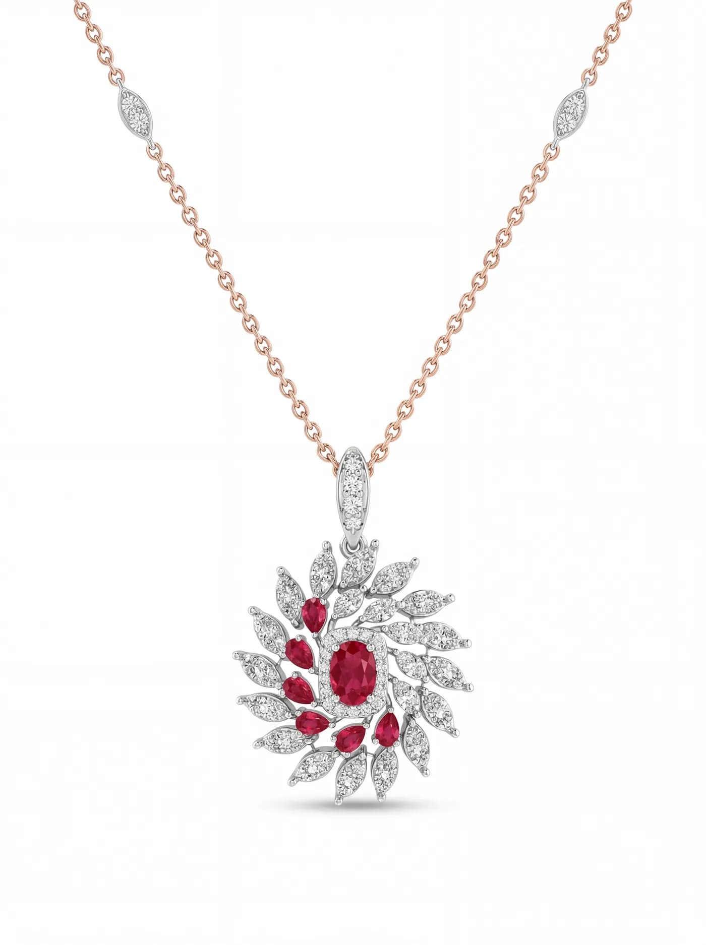 Collier en avec pierre précieuse et pierres supplémentaires