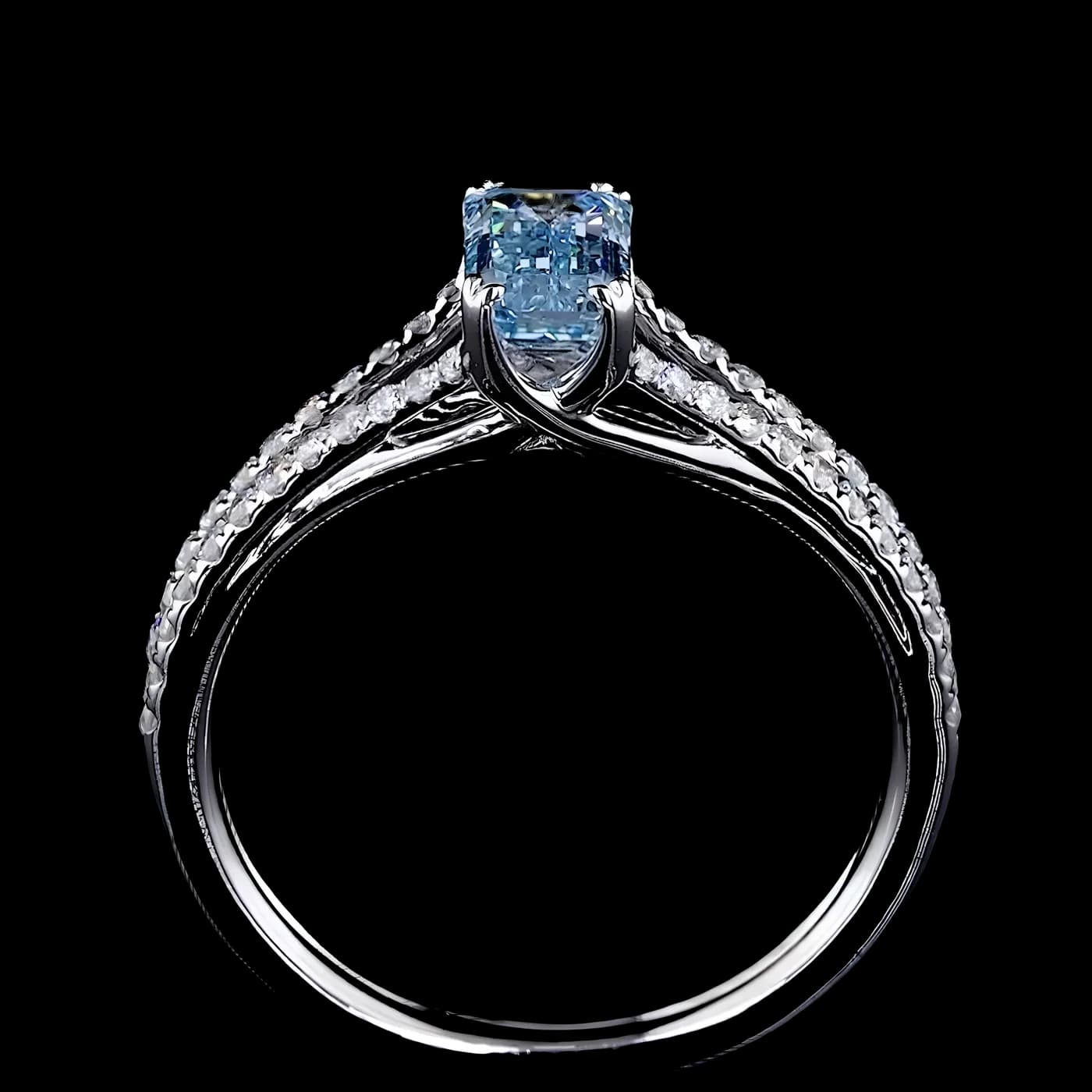 Bague Solitaire Diamant Blue (D08)