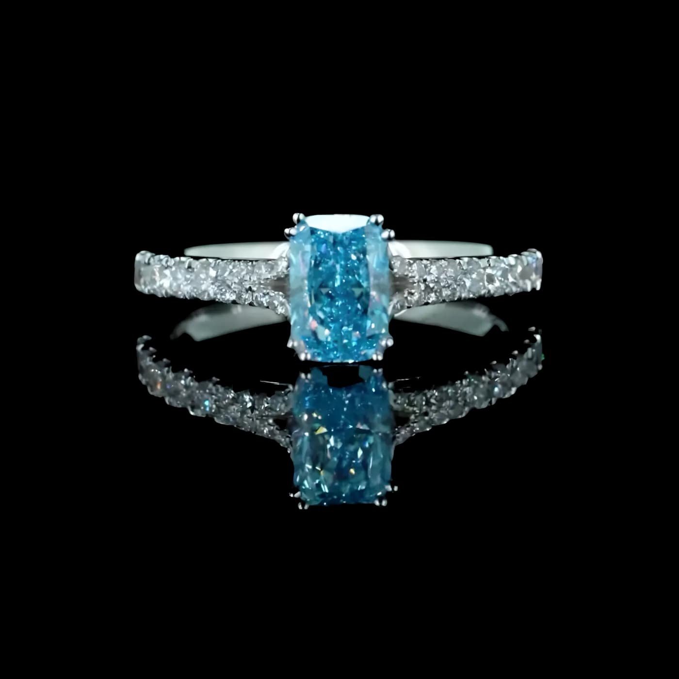 Bague Solitaire Diamant Blue (D65)