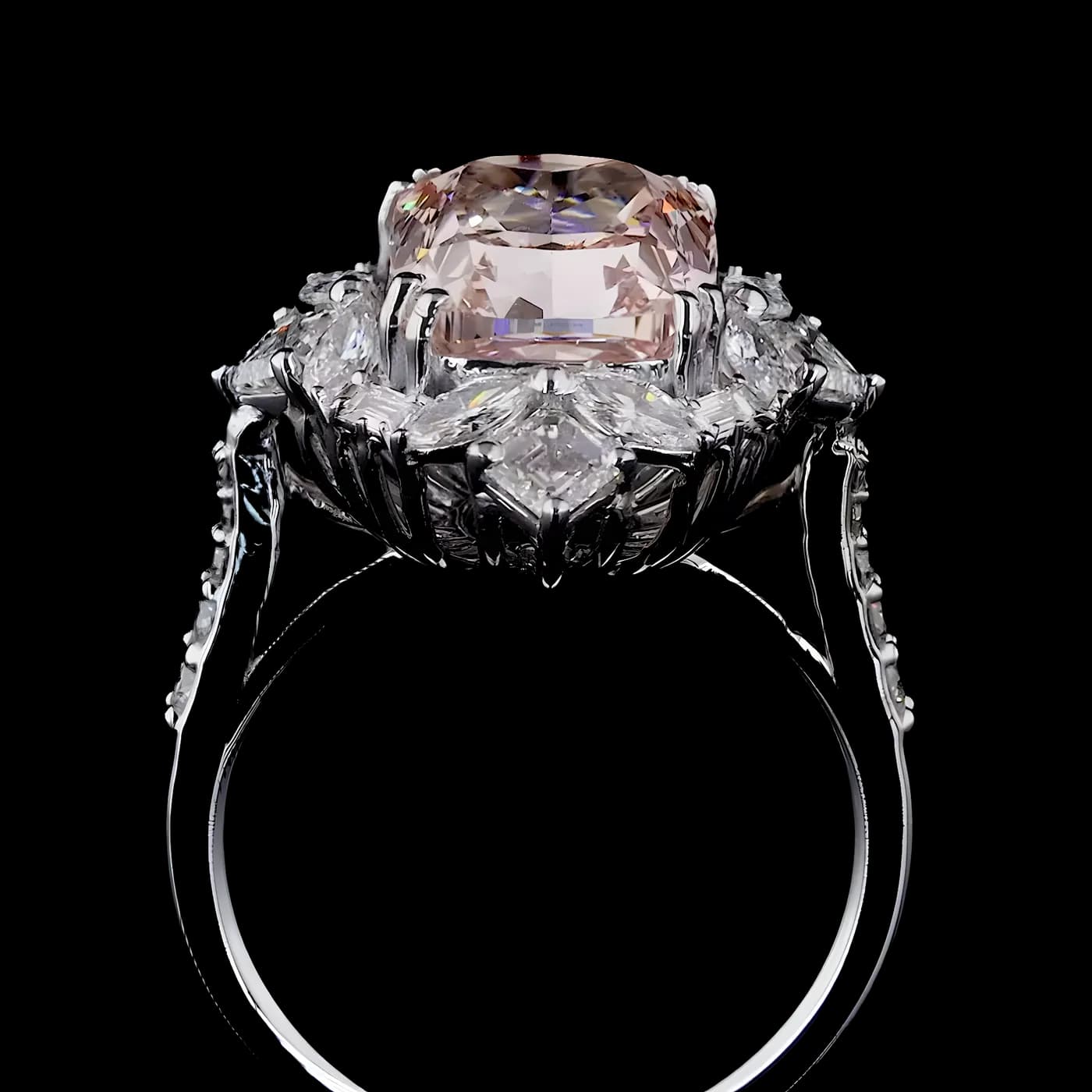 Bague halo en diamant rose (LC2-22)