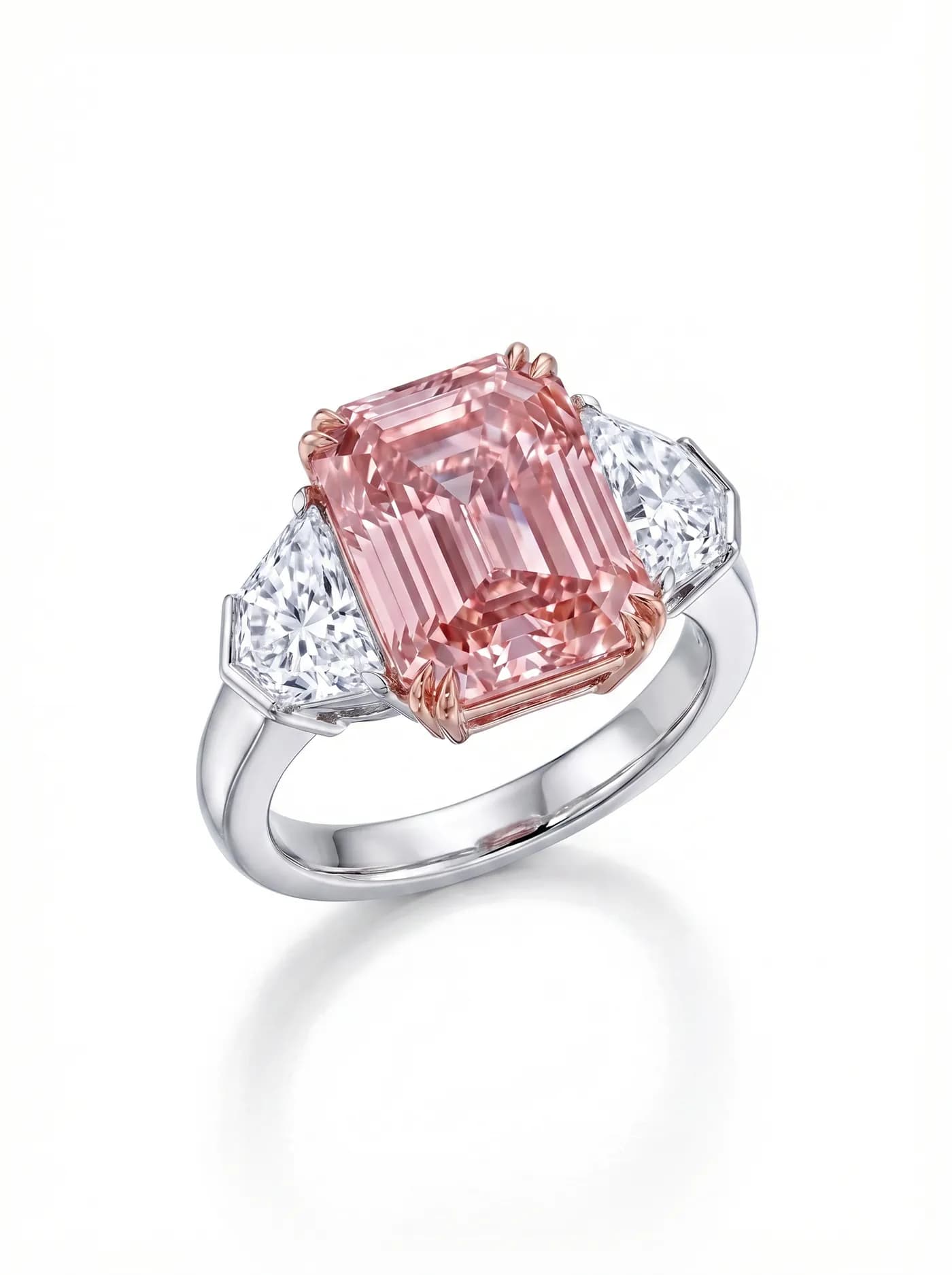 Bague 3 pièces en diamant rose