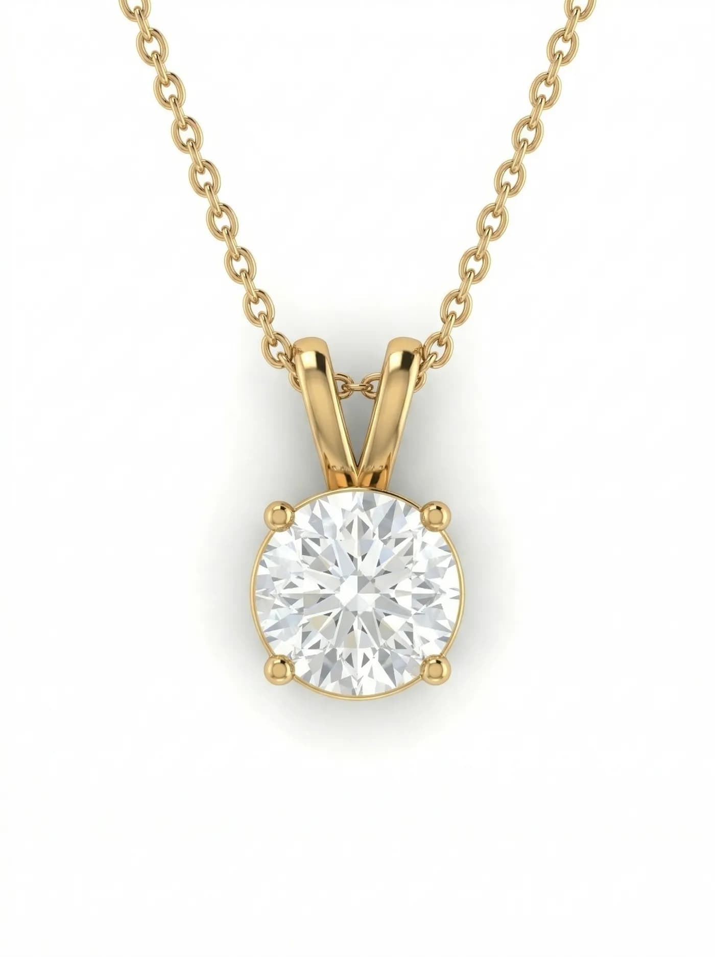 Collier en or jaune avec une pierre principale