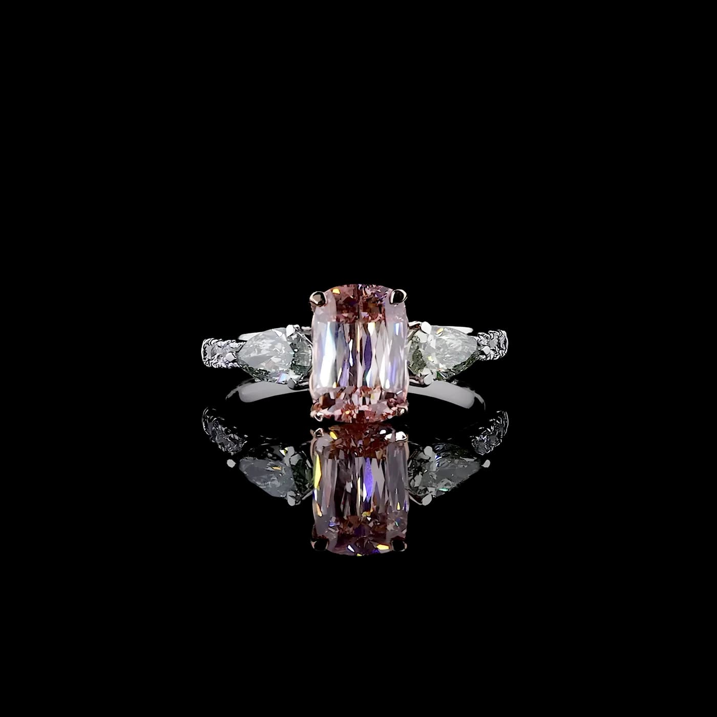 Bague 3 pièces en diamant rose (CV30)