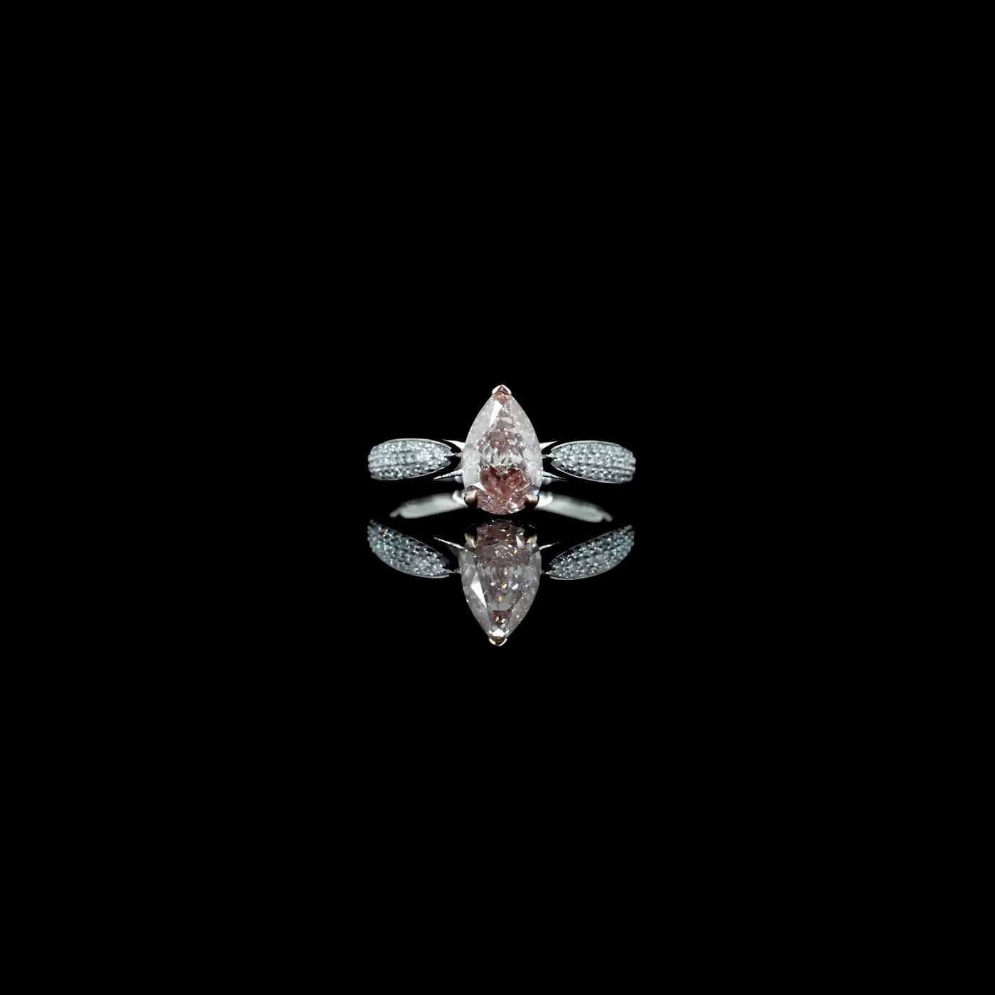 Bague solitaire diamant rose (LC1-13A)