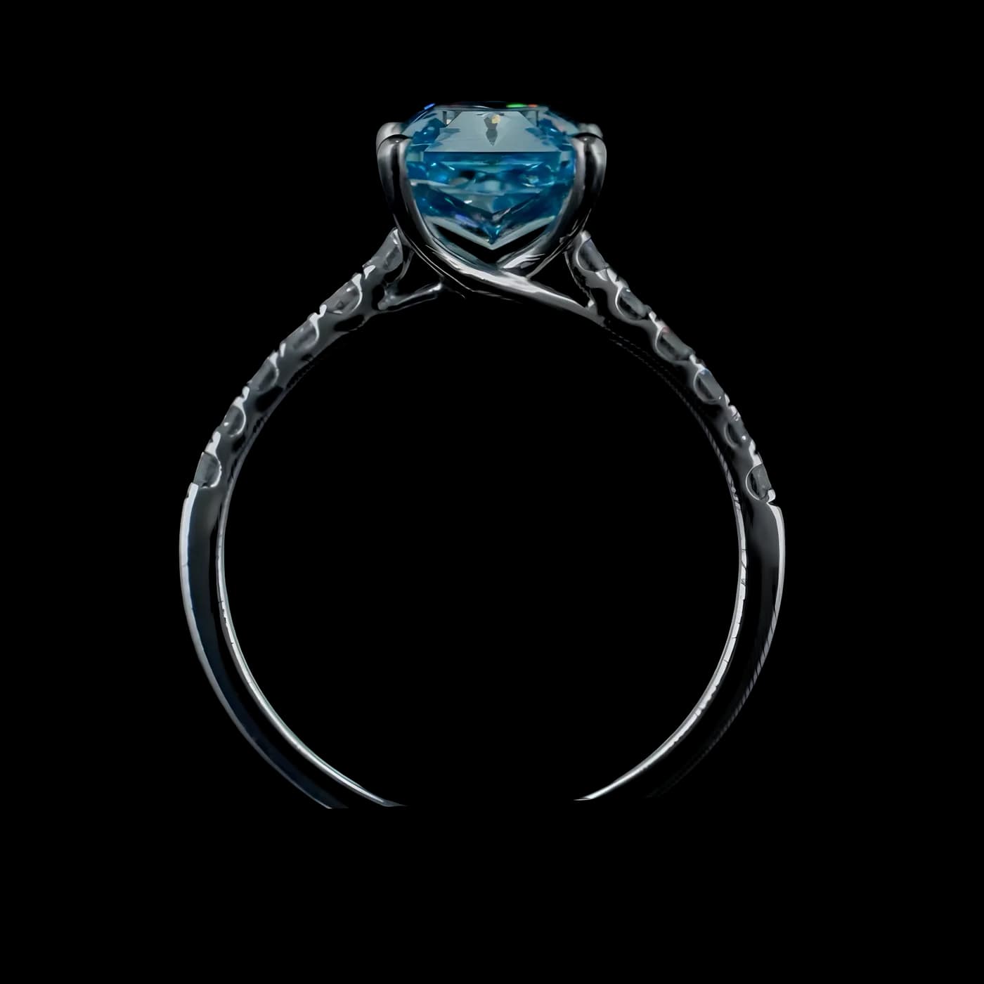 Bague solitaire (pavée) diamant Blue (LC1-12)