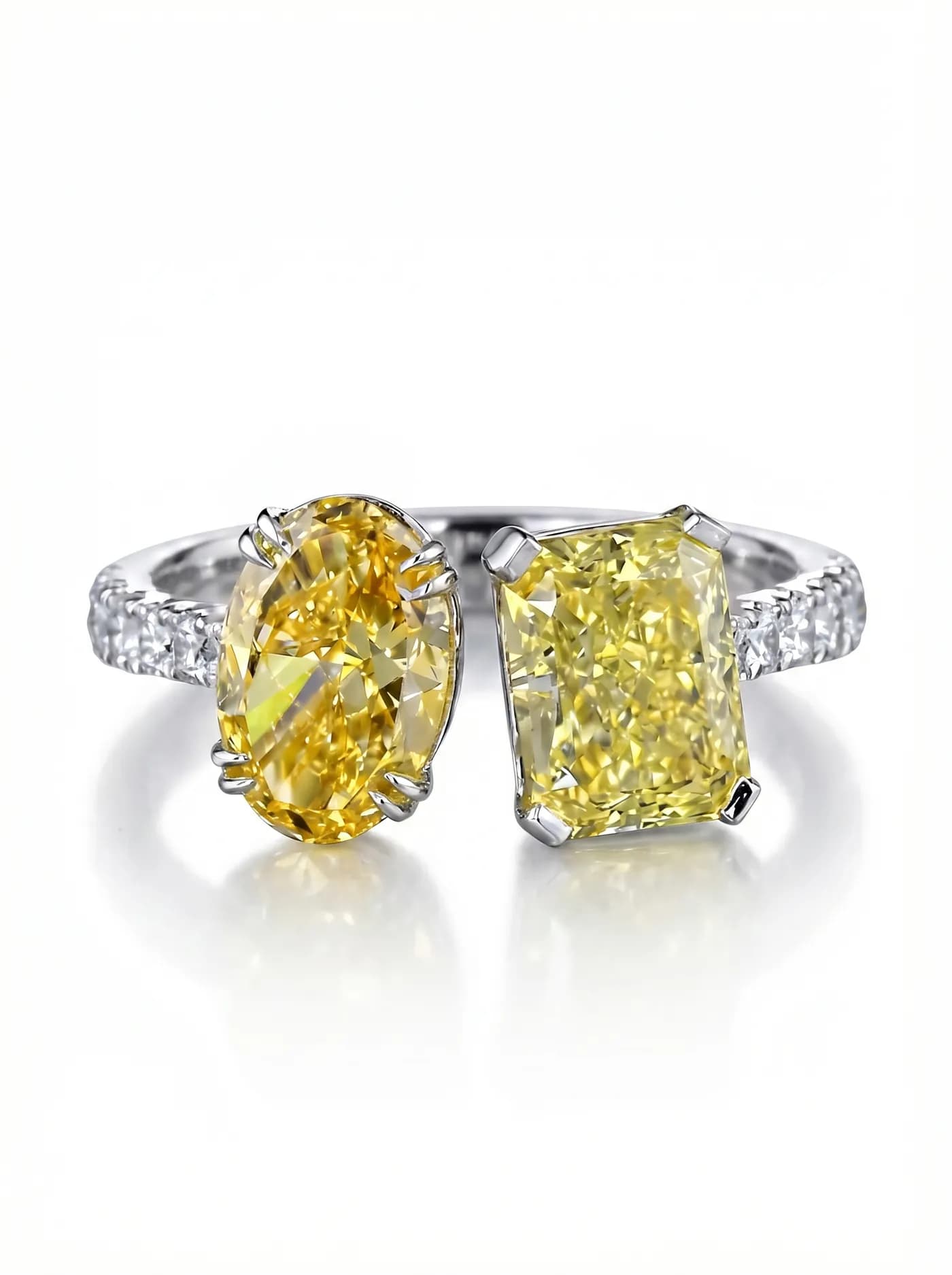 Bague 2 pièces en diamant jaune/orange (CV109-09)