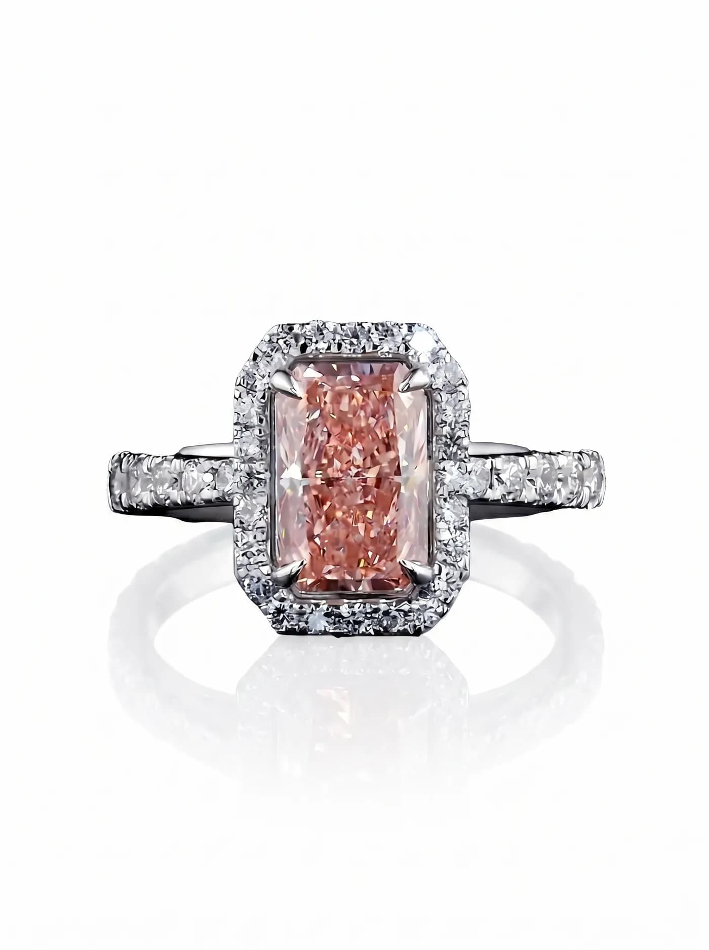 Bague halo en diamant rose d (CV109-22)